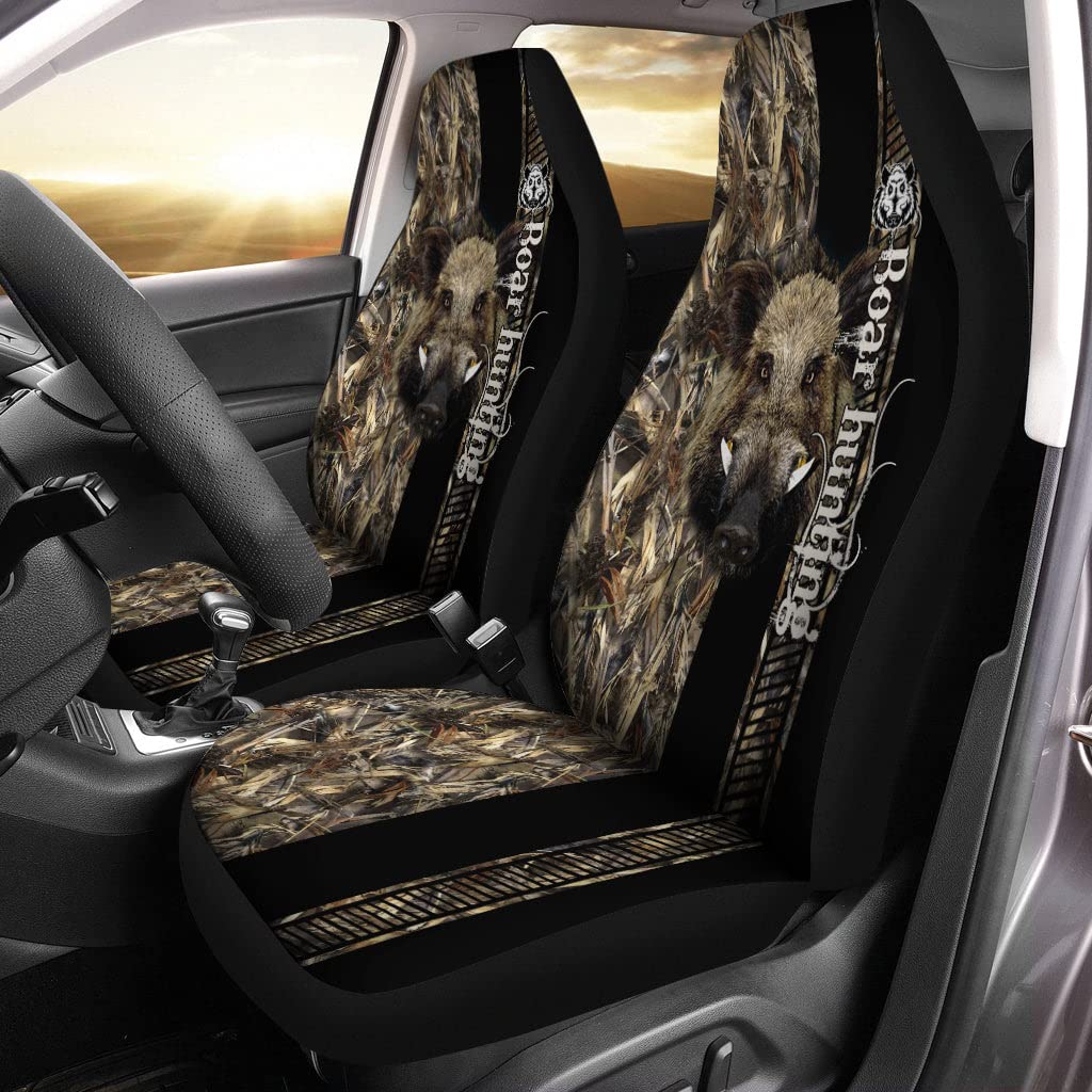 456 Autositzbezüge Vordersitze Wildschweinjagd Echtes Wildschweinjagd-Camouflage-Muster Auto Sitzbezug Sportliche Auto-Schonbezüge Für Fahrzeuge, Wohnmobil, Autos, 52X138Cm von 456