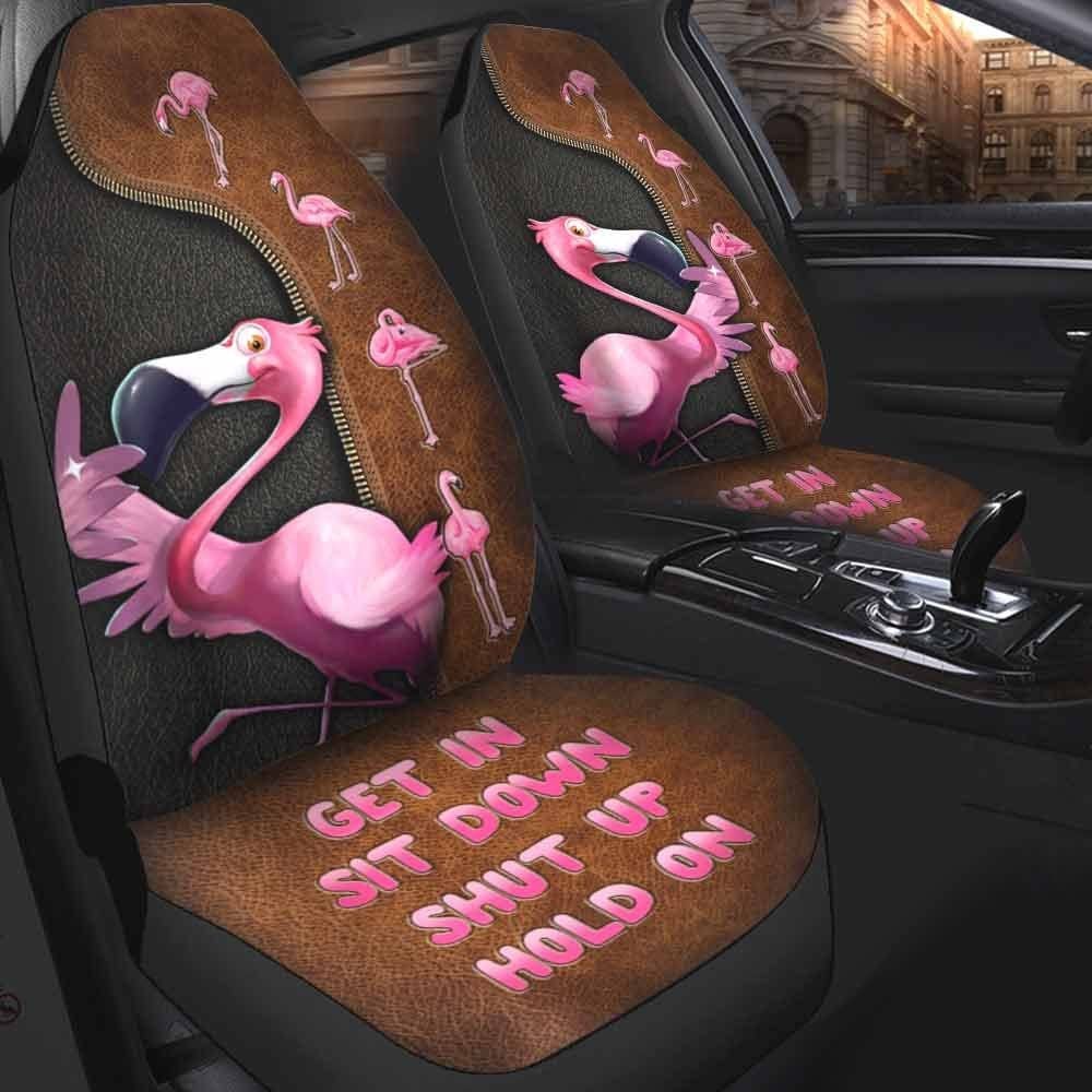 Auto-Schonbezüge Lustiger Flamingo, Komm Rein, Halt Die Klappe, Halte Durch Sitzbezüge Set Universal Universell Passende Autositzbezüge Für Lastwagen, Wohnmobil, Autos, 52X138Cm von 456