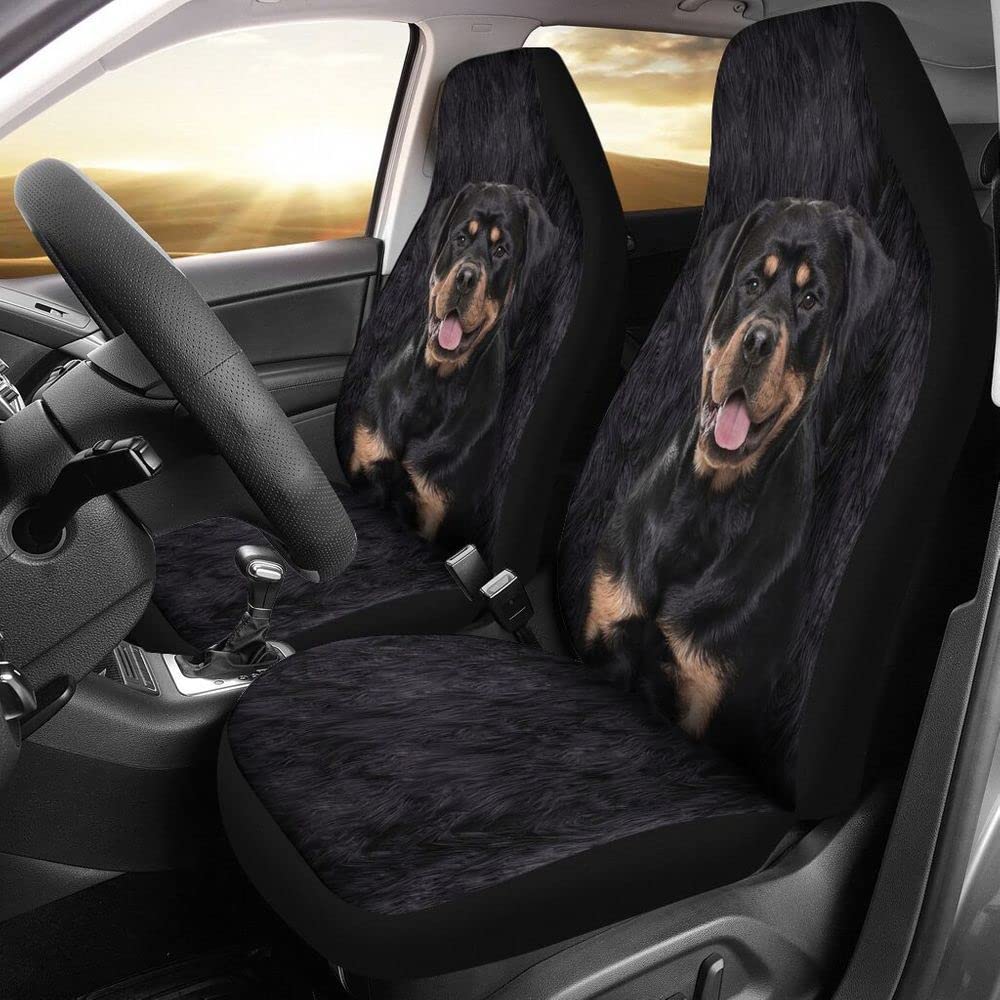 456 Autositzbezug Glücklicher Rottweiler Im Schwarzen Autoschonbezüge Universell Passende Auto-Schonbezüge Für Anhänger, Autos, Suvs, 52X138Cm von 456