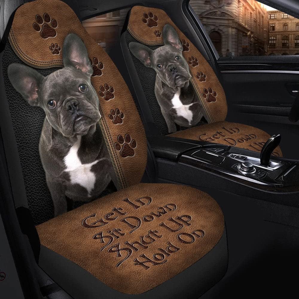 Autositzbezug Süße Fußabdrücke Der Französischen Bulldogge Innenraum Sitzschoner Universell Passende Autositzbezüge Vordersitze Für Anhänger, Lastwagen, Autos, 52X138Cm von 456