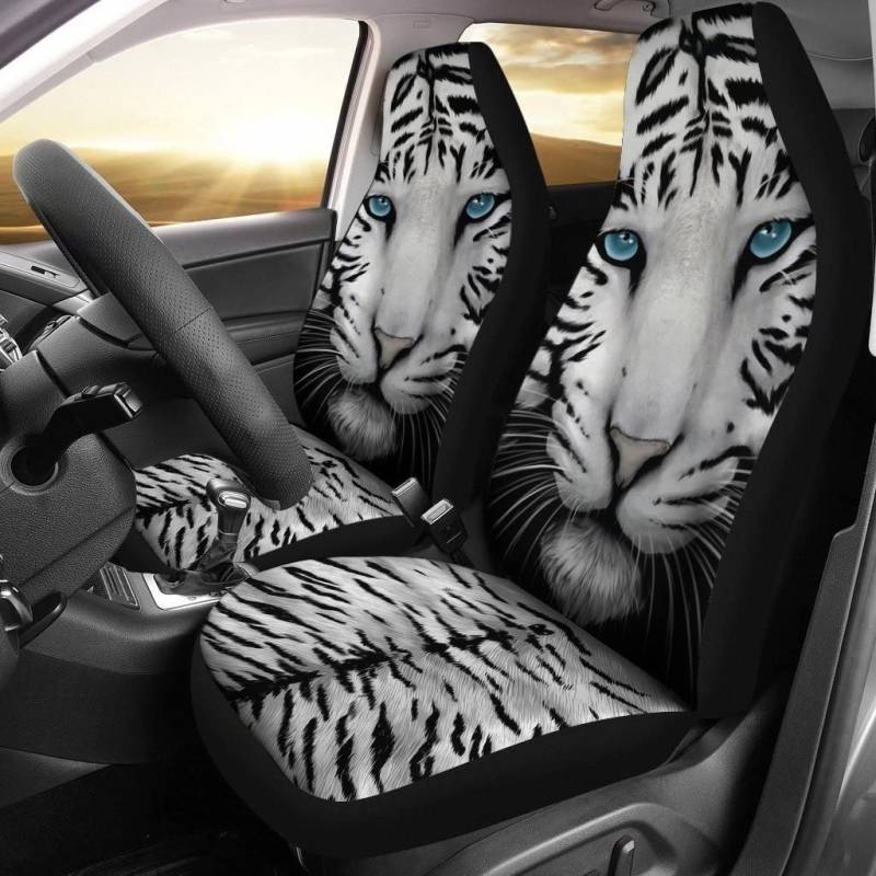 456 Sitzbezüge Set Universal Tiger Mit Blauen Augen Tiger Autositzbezüge Sportliche Auto Sitzbezug Für Lastwagen, Fahrzeuge, Autos, 52X138Cm von 456