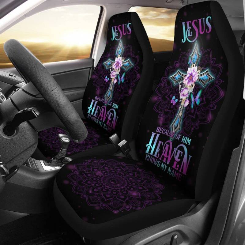 2 Stück Autositzbezüge Jesus Kennt Wegen des Himmels Meinen Namen Sitzbezüge Set Universal Klassisch Sitzbezug Auto Vordersitze Premium Design Schonbezüge Autoauflage Für Lastwagen, Suvs von 494