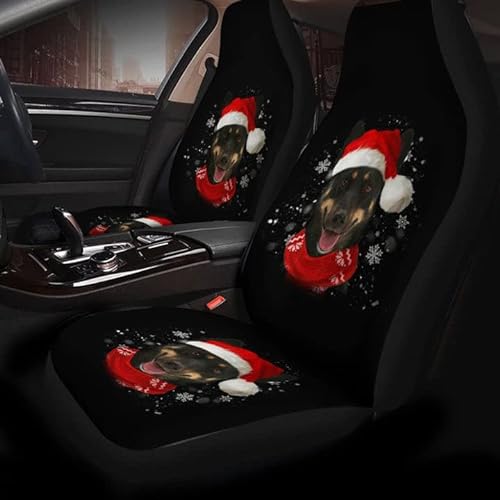 494 2 Stück Autositzbezüge Vordersitze Lustiges Hundegesicht Weihnachtsnacht Auto-Zubehör Klassisch Auto-Schonbezüge Top-Qualität Sitzbezüge Set Universal Für Wohnmobil, Autos, Wagen, 52X138Cm von 494