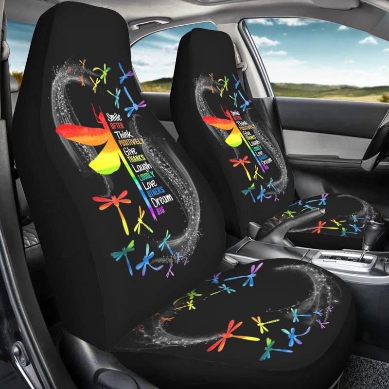 494 Auto-Schonbezüge Regenbogen-Libelle LGBT Sitzbezug Auto Vordersitze Universelle Auto Sitzbezug Universell Passende Autositzbezüge 52X138cm Für Lastwagen, Suvs, Autos von 494