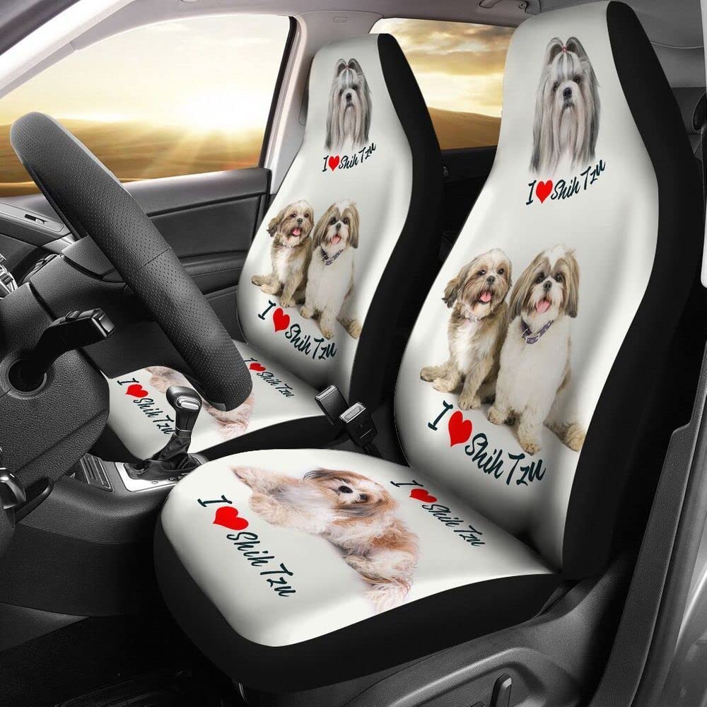 494 Auto Sitzbezüge Shih Tzu Ich Liebe Shih Tzu-Hund Autoschonbezüge Fashion Auto Sitzbezug Top-Qualität Autositz Schonbezug 52X138cm Für Anhänger, Wagen, Fahrzeuge von 494