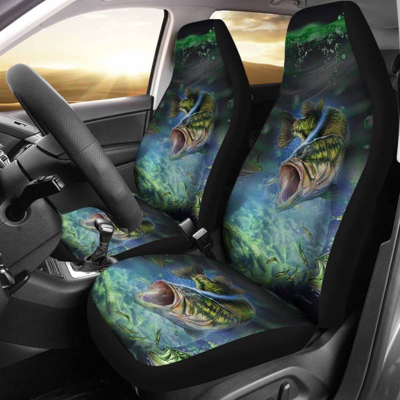 Autositzbezug 3D-Fischen Auto Sitzbezug Einfach Zu Montierende Autositzbezüge Sportliche Sitzbezüge Set Universal 52X138cm Für Suvs, Anhänger, Wohnmobil von 494