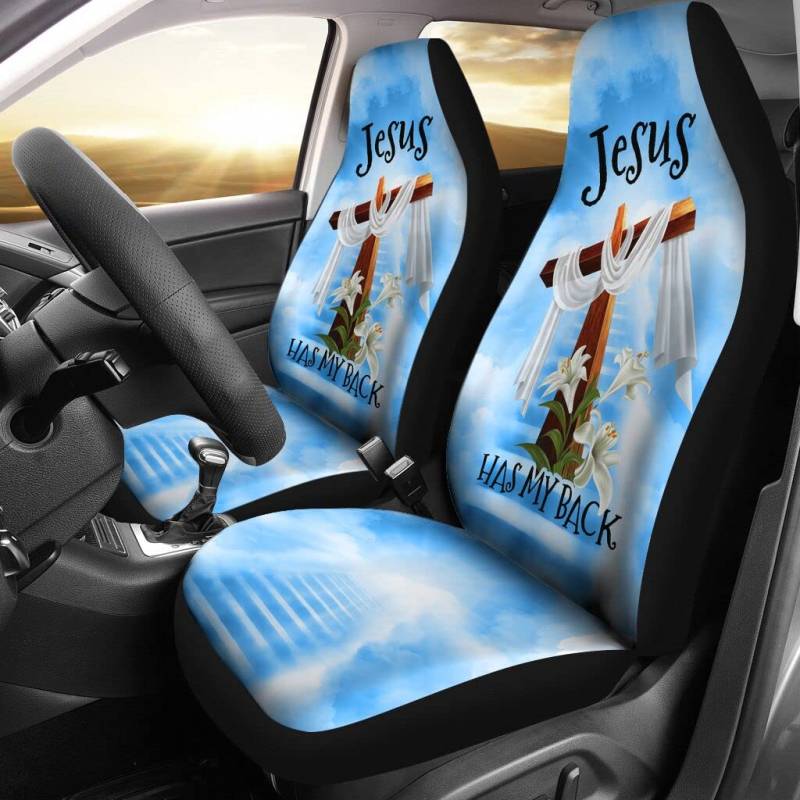 494 Innenraum Sitzschoner Jesus Hat Meinen Hinteren Blauen Stil Auto-Zubehör Sportliche Schonbezüge Autoauflage Wasserdicht Autositzbezüge 52X138cm Für Wohnmobil, Fahrzeuge, Autos von 494