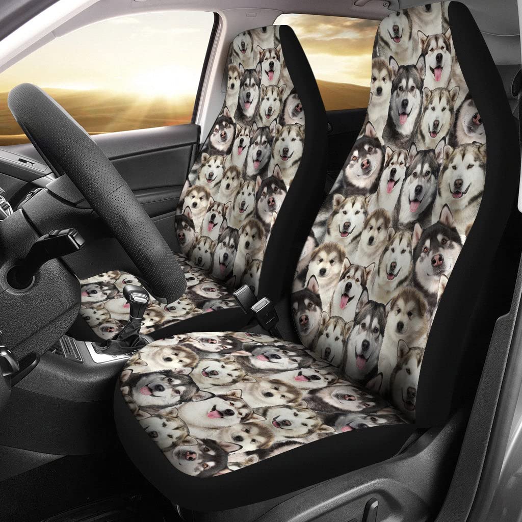 Auto Sitzbezug Alaskan Malamute Mit Vollem Gesicht Schonbezüge Autoauflage Wasserdicht Sitzbezüge Set Universal Top-Qualität Auto-Zubehör 52X138cm Für Fahrzeuge, Autos, Wohnmobil von 494