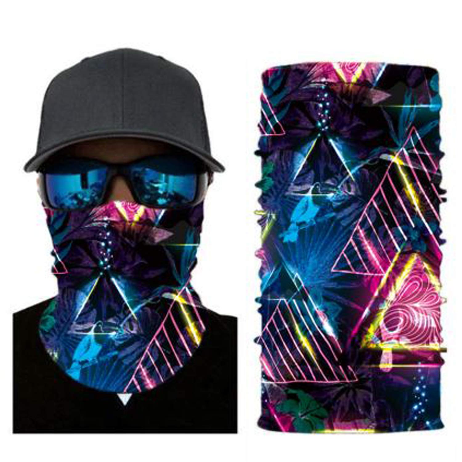 4Clean 3D Schlauchschal Halstuch Sturmmaske Gesichtsmaske Kopfbedeckung Outdoor Bandana Balaclava Motorrad Ski Biker UV-Schutz Sonnenschutz Staubschutz Maske (S69) von 4Clean