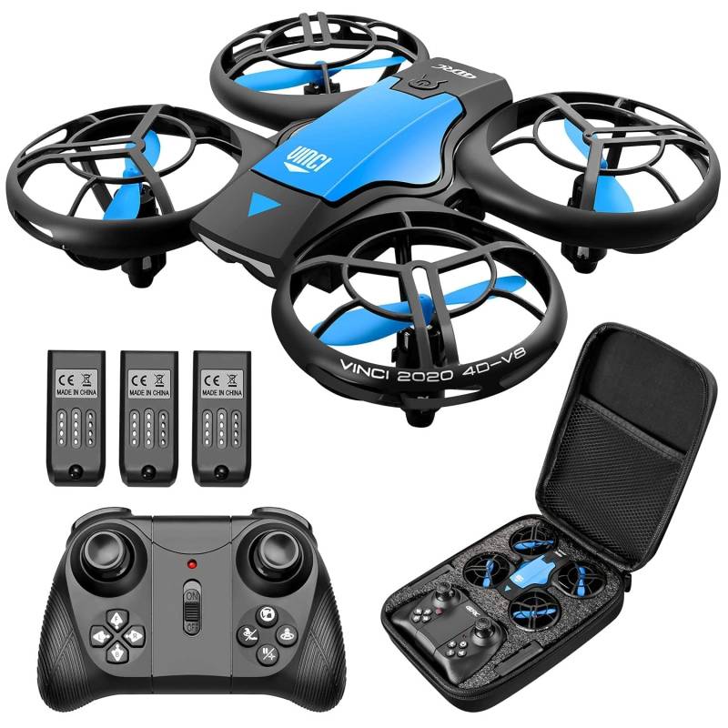 4DRC Mini Drohne für Kinder Handbetriebener RC Quadcopter mit 3 Batterien Längere Flugzeit, Höhenhaltung, Headless-Modus, Throwing GO, 3D Flip und 3 Geschwindigkeitsmodi Flugzeug für Anfänger, Blau von 4DRC