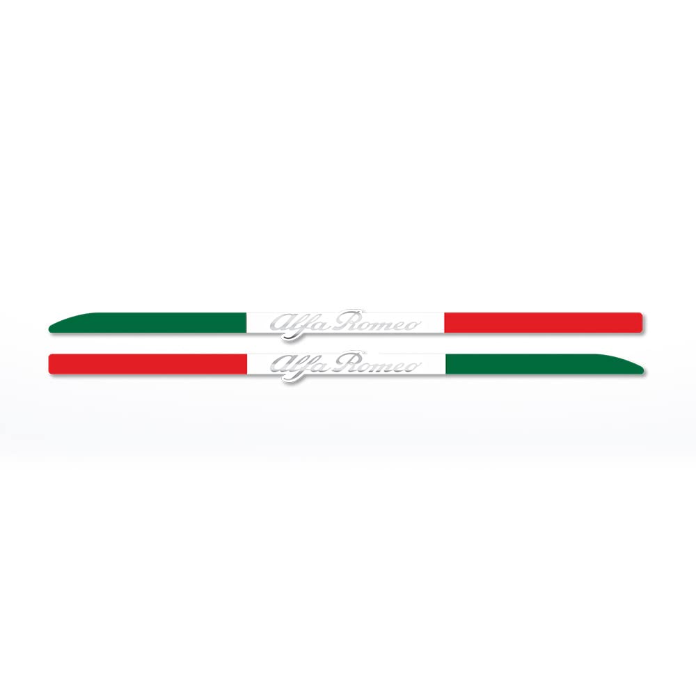 4R Quattroerre.it 10608 Stripes Dreifarbige Klebestreifen Alfa Romeo holographisch mit Italienischer Flagge, 6 x 173 mm, 2 Stück rechts und Links von 4R Quattroerre.it