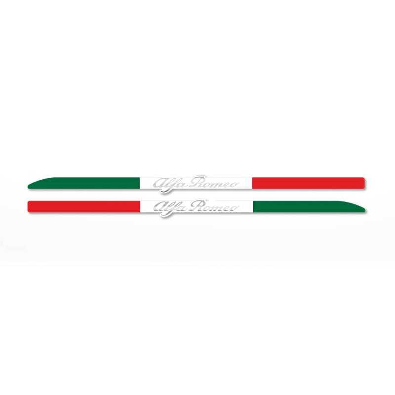 4R Quattroerre.it 10608 Stripes Dreifarbige Klebestreifen Alfa Romeo holographisch mit Italienischer Flagge, 6 x 173 mm, 2 Stück rechts und Links von 4R Quattroerre.it