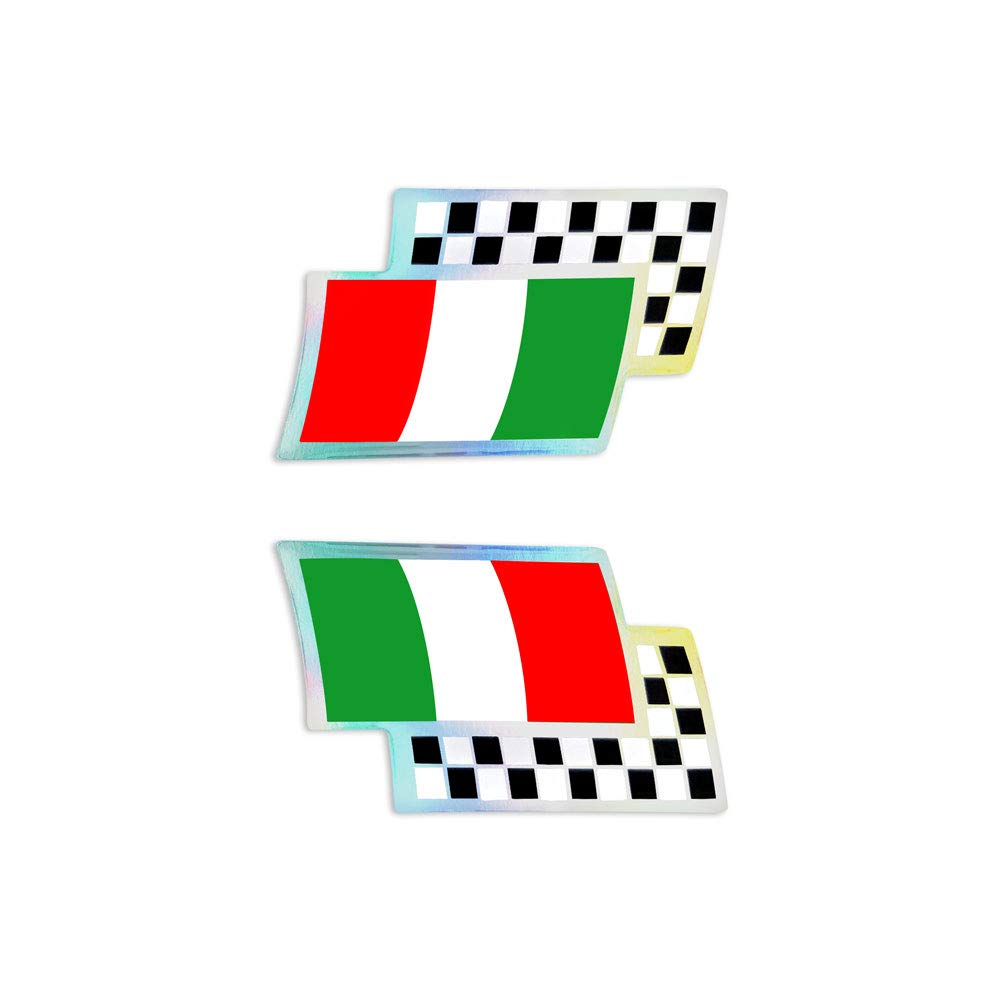 4R Quattroerre.it 14108 3D Aufkleber Italien Schachbrett Flagge rechts und links von 4R Quattroerre.it