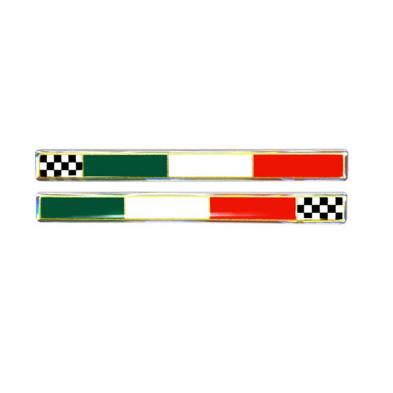 4R Quattroerre.it 32110 3D Aufkleber Italien Zielflagge rechts und Links Sticker HQ, 110 x 10 mm von 4R Quattroerre.it