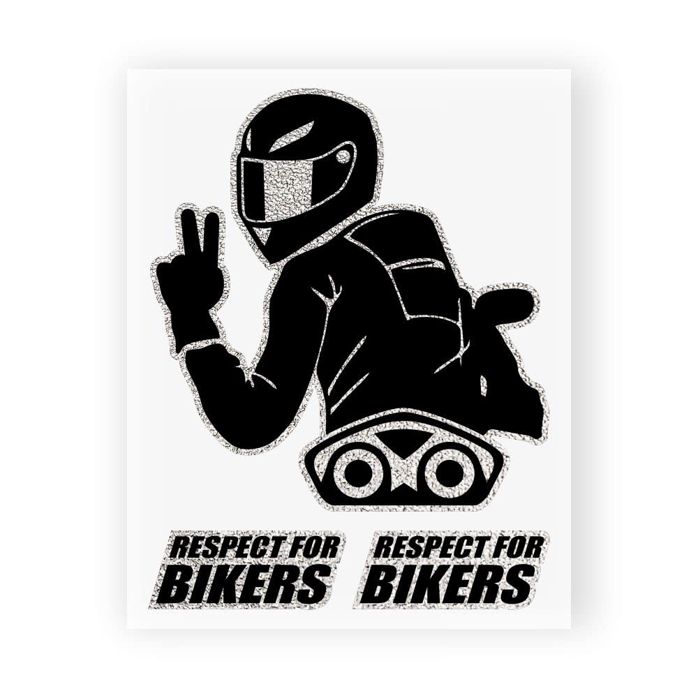 4R Quattroerre.it 6341 Super geformter Aufkleber Respect for Bikers, 10 x 12 cm von 4R Quattroerre.it