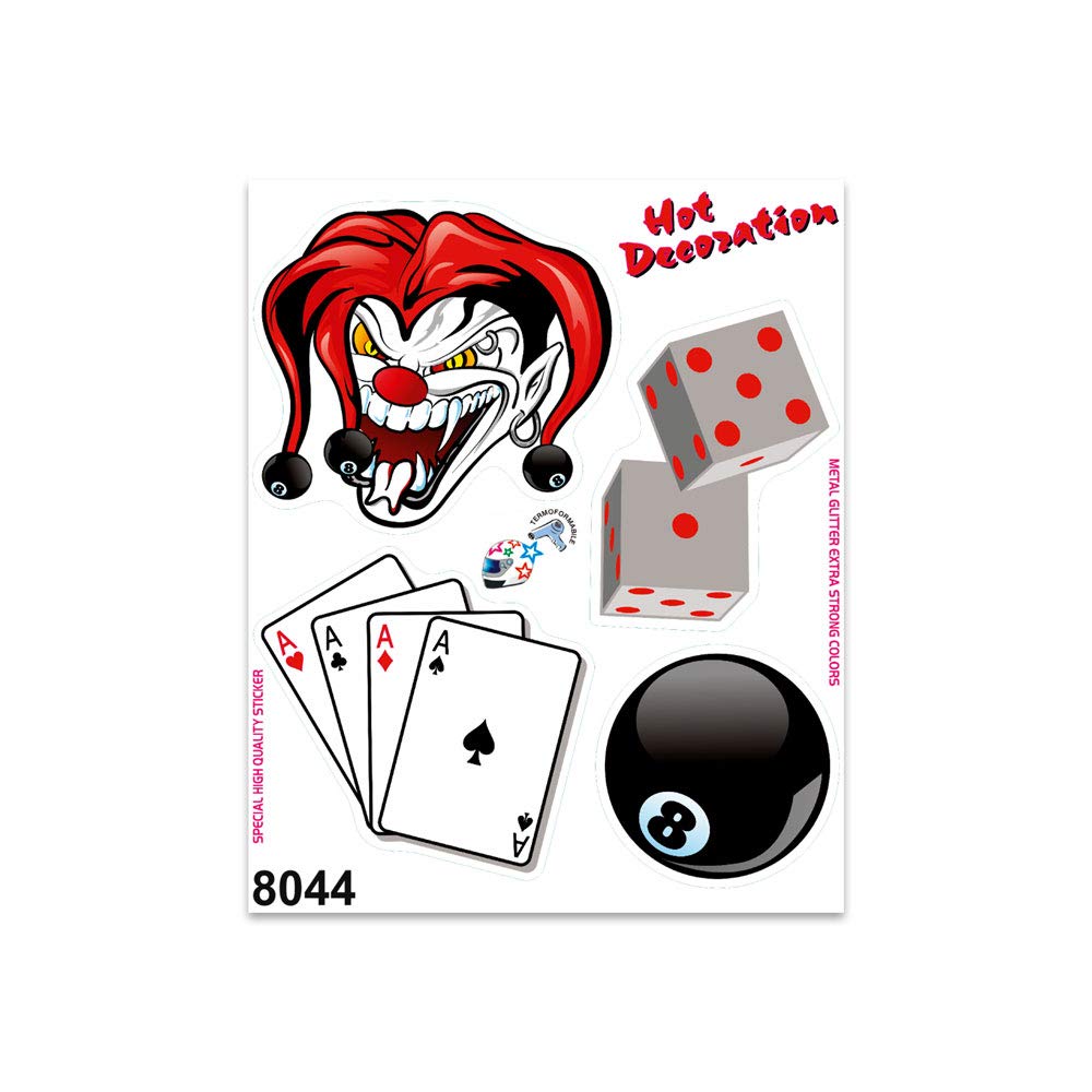 4R Quattroerre.it 8044 Sticker Aufkleber Joker Würfel Kartenspielen Billiard Ball, 13.5 x 16 cm von 4R Quattroerre.it