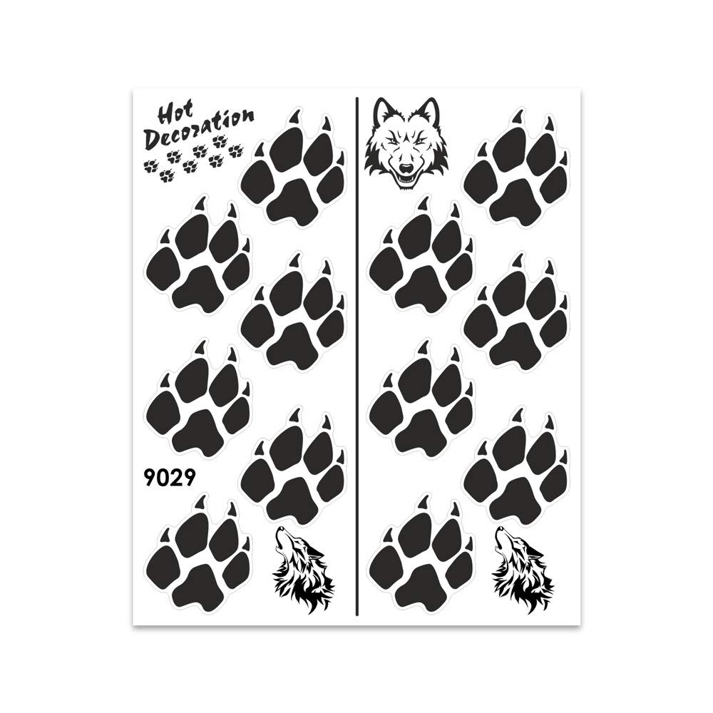 4R Quattroerre.it 9029 Sticker Aufkleber Pfoten Wolf, Schwarz, 20 x 24 cm von 4R Quattroerre.it