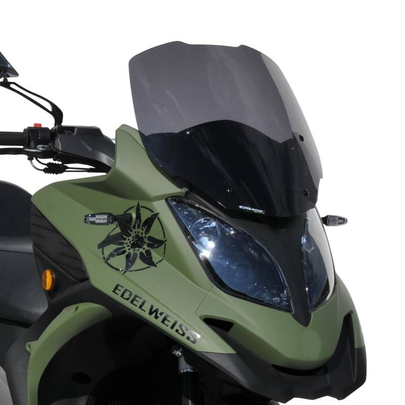 4moto Sport-Windschutzscheibe (45 cm) kompatibel mit QUADRO QV3 und QV4 2018-2019 Hellschwarz hergestellt von Ermax von 4moto