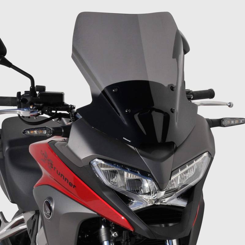 Hohe Windschutzscheibe, erhöhter Schutz (+6 cm hoch 45 cm), kompatibel mit VFR 800 X CROSSRUNNER 2015-2019, klar, hergestellt von Ermax von 4moto