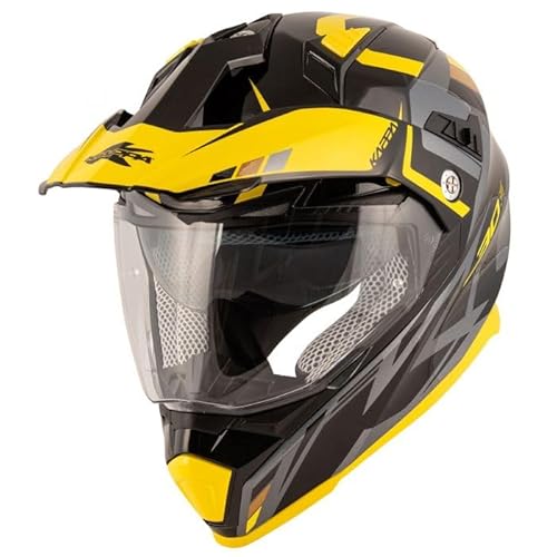 Integralhelm Enduro Kappa genehmigt Farbe Schwarz Gelb Titan mit doppeltem Visier Kappa KV30R Grau (M) von 4moto