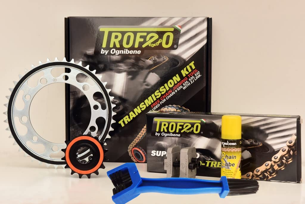 Kettenantriebssatz mit modifizierten Übersetzungen TROFEO kompatibel mit CBR 600 RR 2003-2004 Zähne Anzahl Ritzel 16 Zähne Anzahl Krone 44 mit Kettenbürste von 4moto