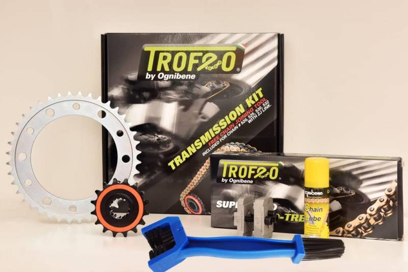 TROFEO Professioneller Kettenantriebssatz kompatibel mit X-ADV 750 DCT 2017-2018 - 2019-2020 - 2021 mit Kettenbürste von 4moto