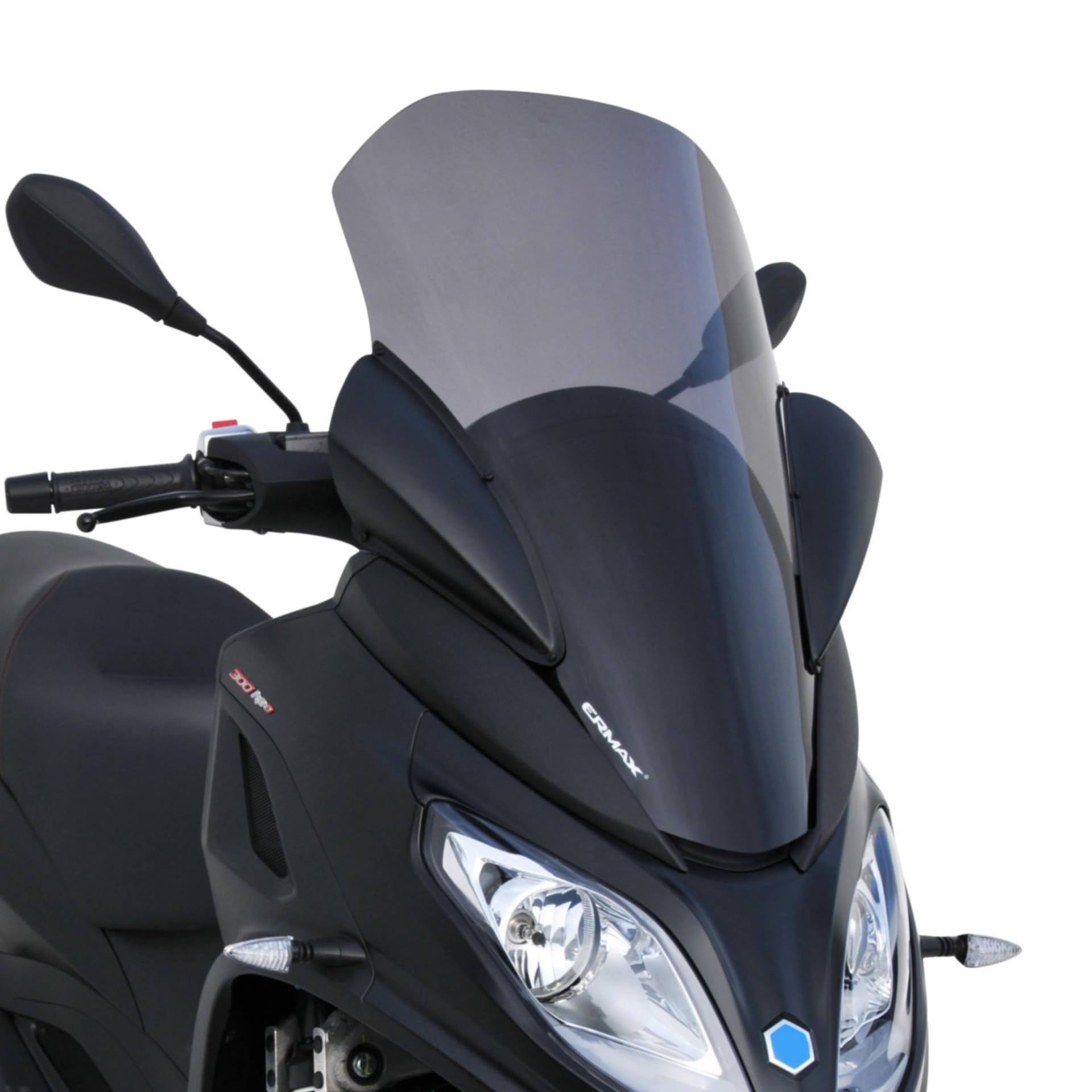 Touring-Scooter Windschutzscheibe (68 cm mit Armschutz en abs) kompatibel mit MP3 300 HPE und HPE Sport 2019-2023 Grau hergestellt von Ermax von 4moto