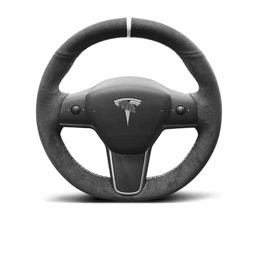 Lenkradbezug für Tesla Model 3, Lenkrad Abdeckung Steering Lenkradschoner, Lenkradhülle Lenkradbezug, Auto Zubehör,White von 7ffeiLL