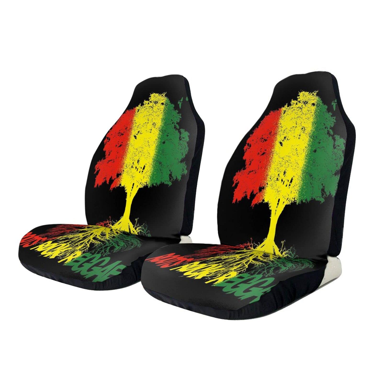 803 2 Stücke Auto Sitzbezüge Baum Im Rastafari-Reggae-Rasta-Stil Sitzbezüge Set Universal Wasserdicht Auto-Zubehör Für Fahrzeuge, Anhänger, Die Meisten Autos, 52X138Cm von 803