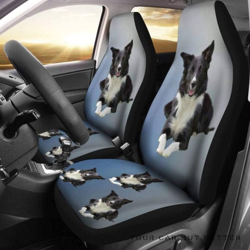 917 Auto Sitzbezug Niedlicher Border-Collie-Hund, Geschenk Für Border-Collie-Liebhaber, Border-Collie-Hund, Border-Collie-Hund-Drucke Auto Schalensitzschoner Waschbar Auto Dekorative 52x138 cm von 917