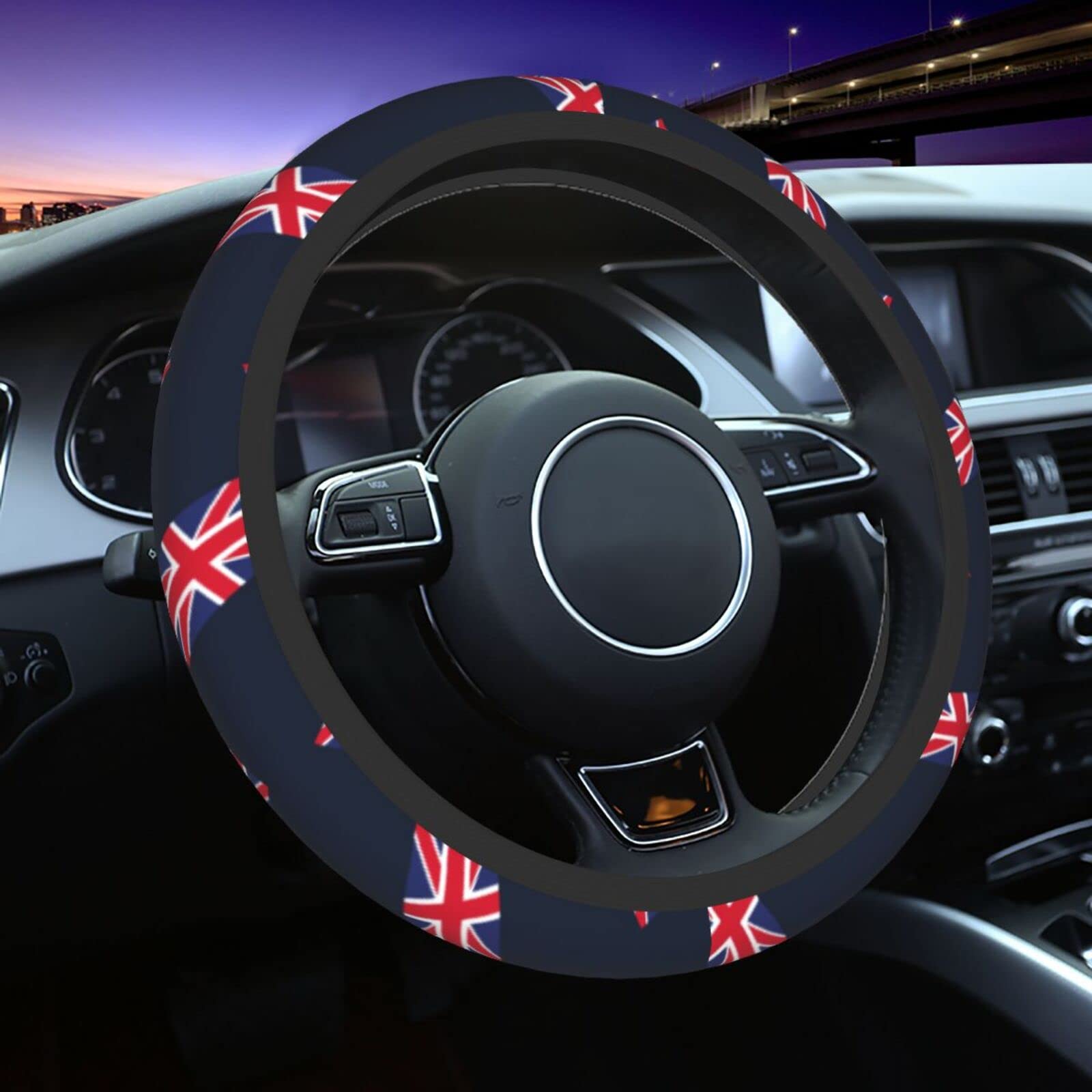 Auto Lenkradhülle Uk-Flagge Union Jack Lenkradschoner Universal, Bequem,Schweiß Absorption Lenkrad Abdeckung Für Auto SUV Herren 38cm von 934