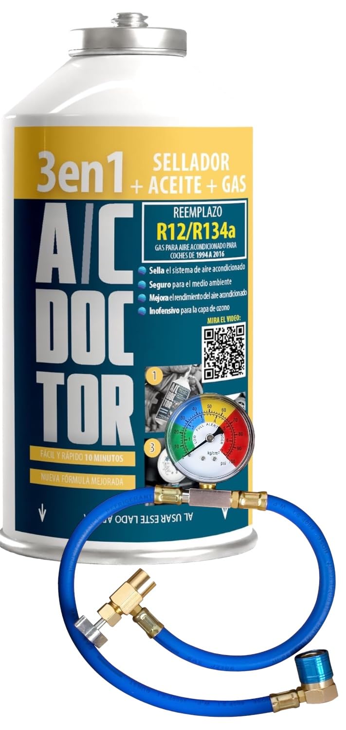 AC Doctor Vorbereitung 3in1 R134a zum Auffüllen von Autoklimaanlagen, Öl, Dichtungsmittel, fix von A/C Doctor