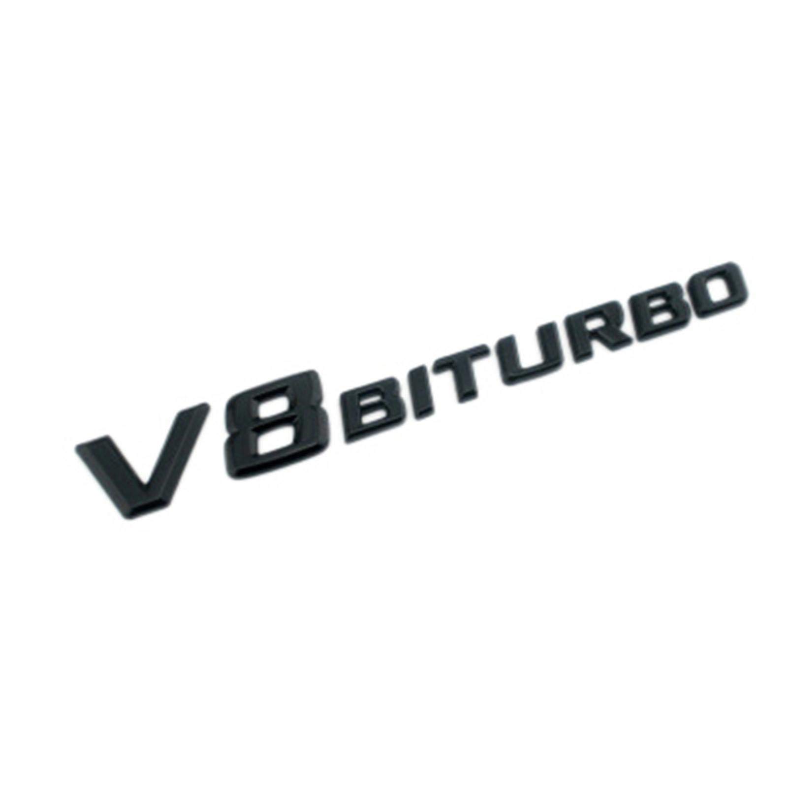 2pcs V8 BITURBO Logo Emblem Aufkleber Seitenkotflügel - Links & Rechts Selbstklebendes Typenschild Für Mercedes-Benz AMG Dekoration Modifiziert von A/O