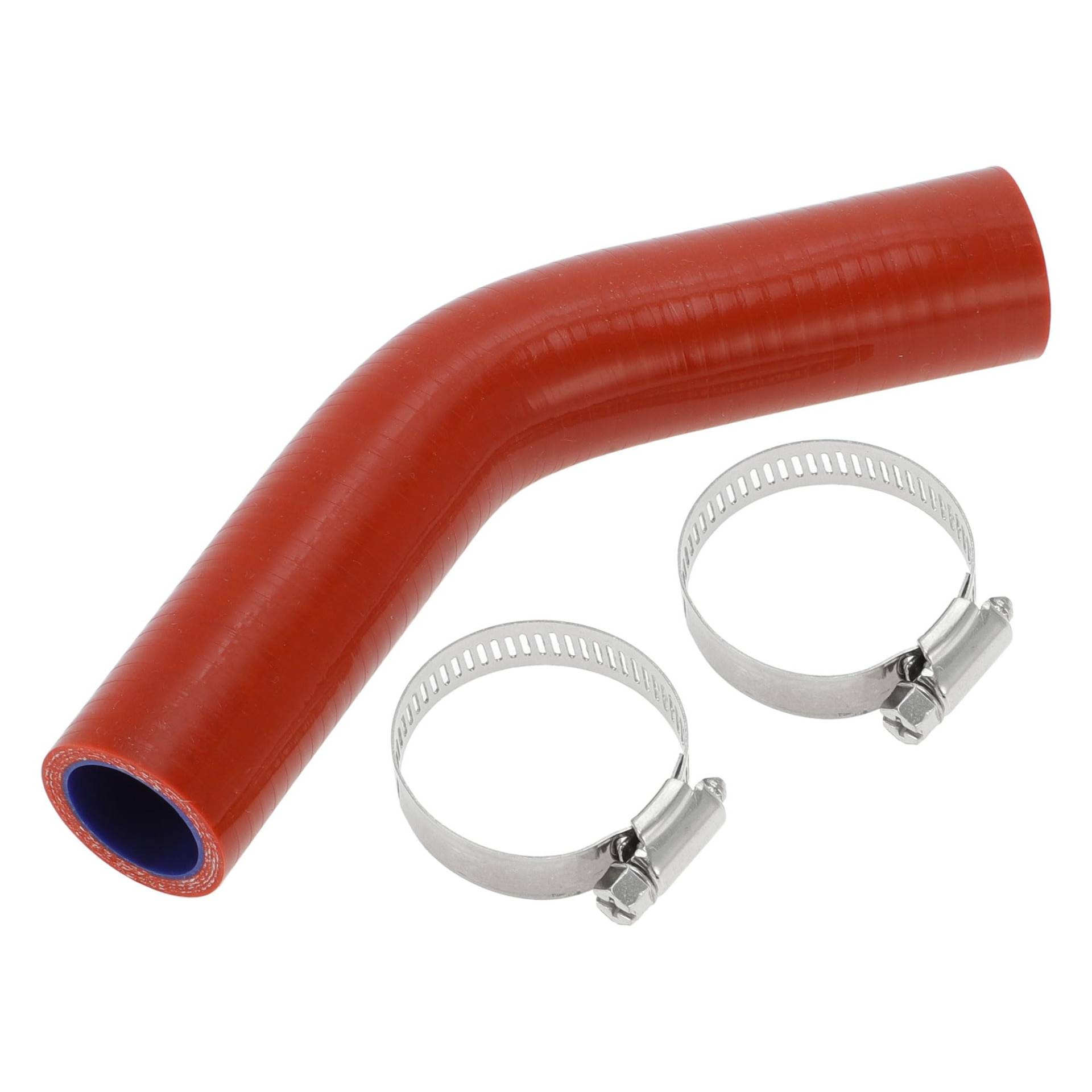 A ABSOPRO 1 Satz 25mm/0,98" ID 102mm/4,02" Länge 45 Grad Rot Blau Auto Silikonschlauch mit Schellen Kühlmittelschlauch Universal von A ABSOPRO