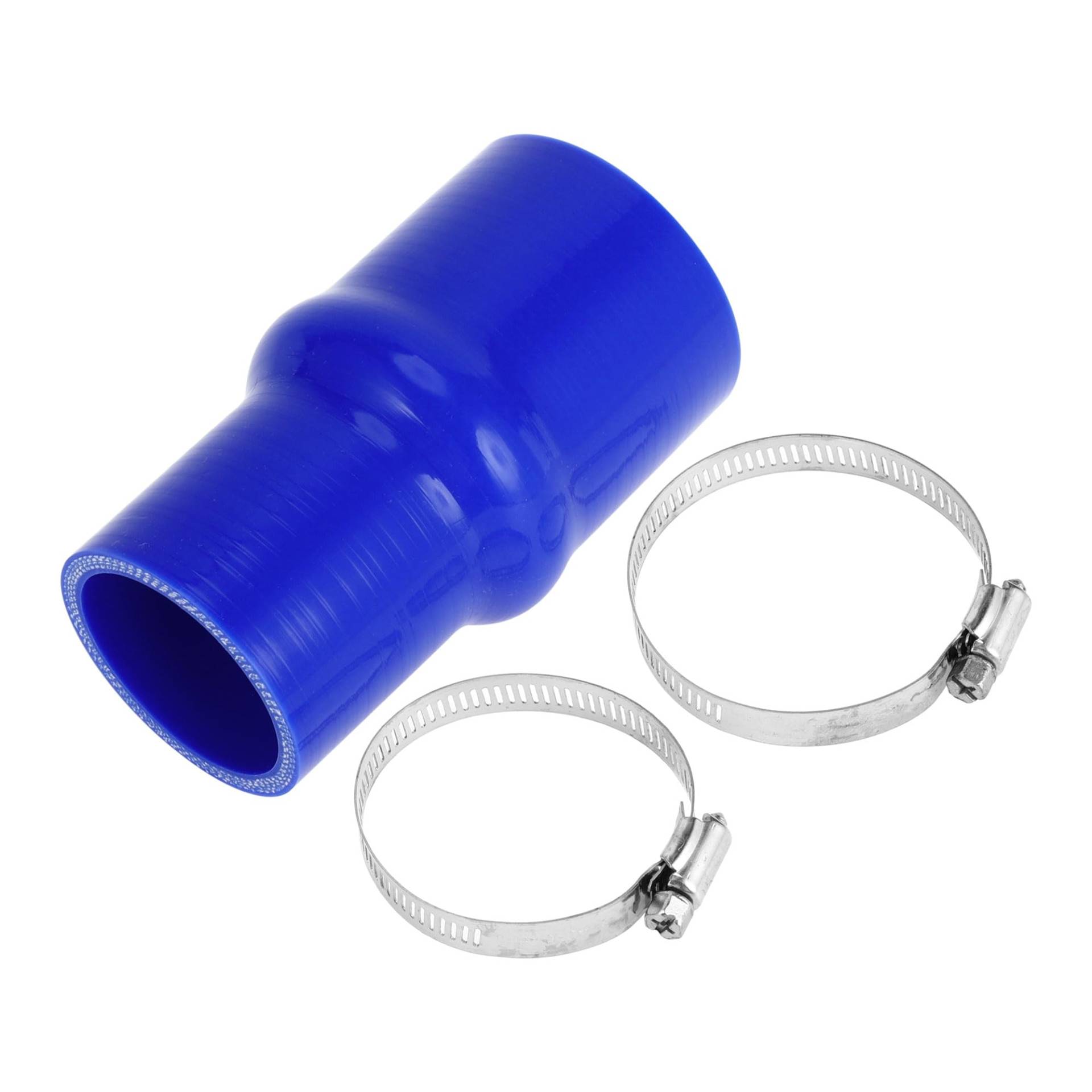 A ABSOPRO 1 Satz 51mm/2.01"-60mm/2.36" 127mm/5" Länge Blau Autosilikonschlauch mit Schellen Hump Schlauch Kühlmittelschlauch Universal von A ABSOPRO