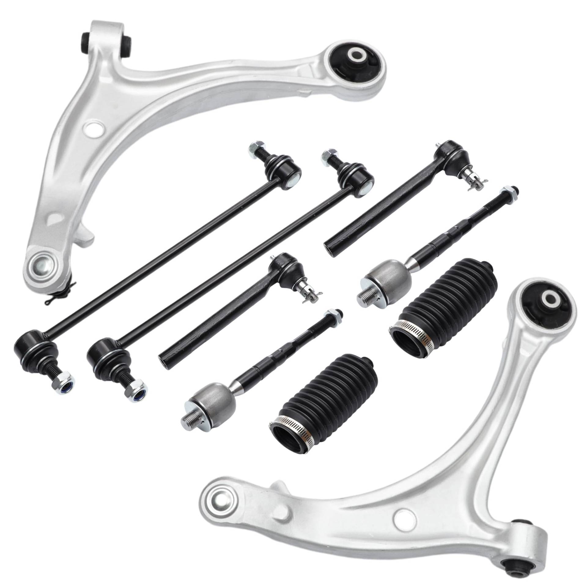 A ABSOPRO 10 Stück Vordere Aufhängung Kit Untere Querlenker Inner Äußere Spurstange Ende Vordere Stabilisator Link mit Stiefel für Honda Odyssey 2005-2010 Nr.EV800226/K750304 von A ABSOPRO