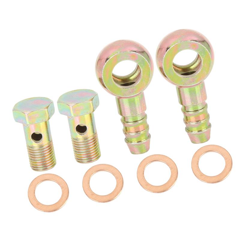 A ABSOPRO 10mm Banjo Schlauchstutzen Bolzenbefestigung Banjo Bolzen Unterlegscheiben-Set für Motorrad Auto Metall (Set aus 2 Stück) von A ABSOPRO