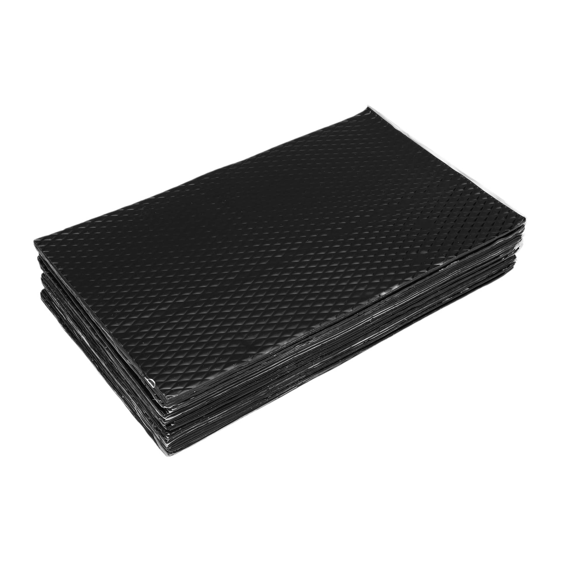 A ABSOPRO 24 Stück 100mil 2,5mm 25sqft Auto-Schalldämmmatte Butylgummi Hitzeschildmaterial Dämpfung für Motorhaube Bootsmotorabdeckung 40x25cm Schwarzes Rhombus von A ABSOPRO