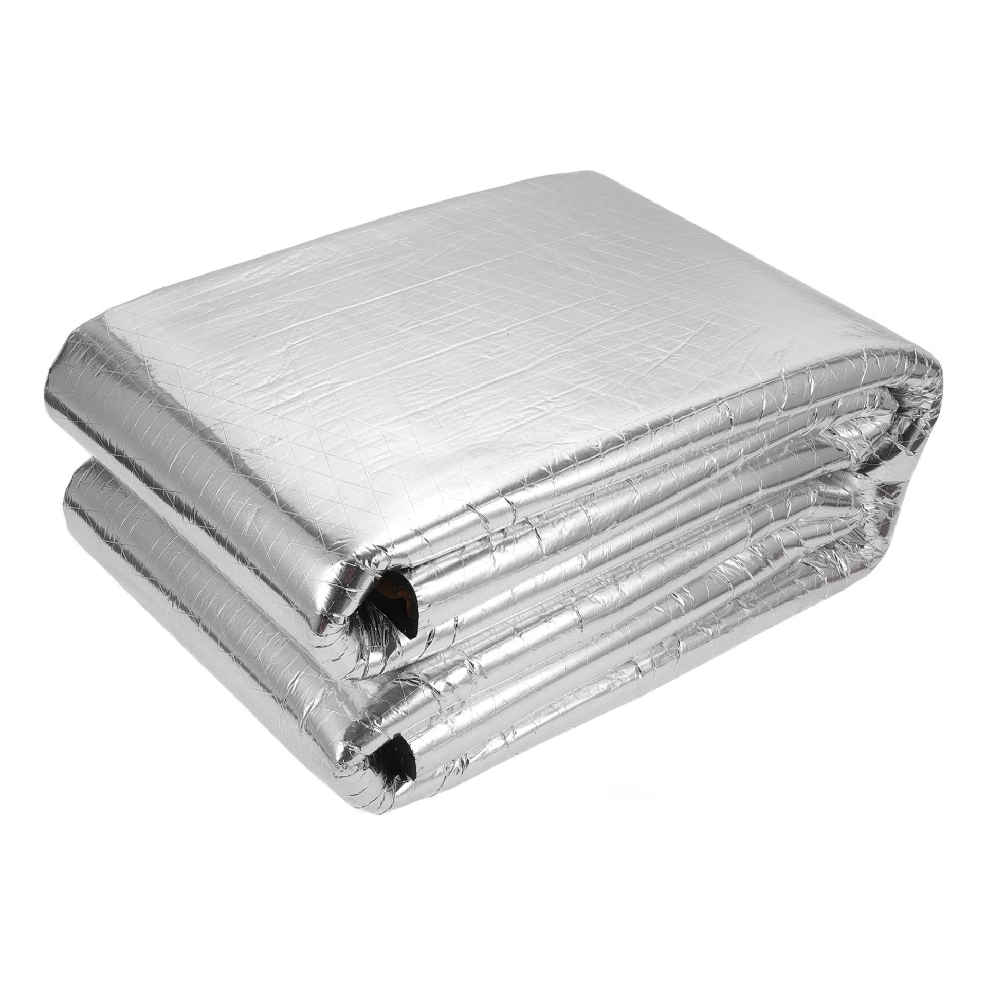 A ABSOPRO 394mil 10mm 0.19sqft Auto-Schalldämmmatte Aluminiumfolie Hitzeschildmaterial Selbstklebend für Motorhaube Bootsmotorabdeckung 100x60cm Silberton von A ABSOPRO