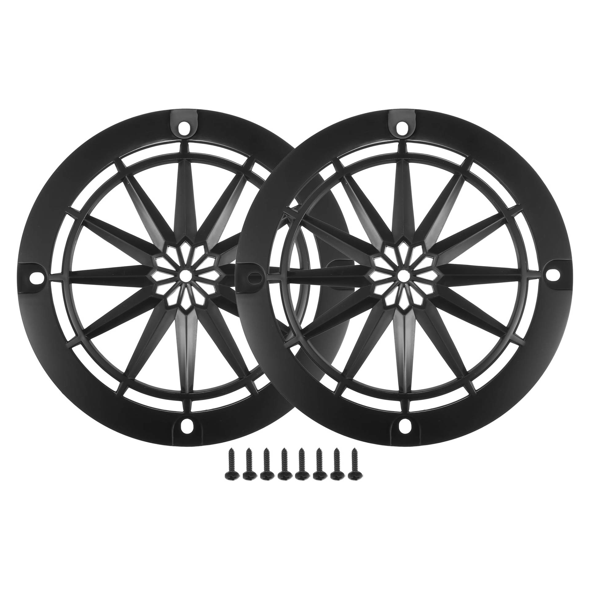 A ABSOPRO 4-Zoll-Autolautsprecher-Gitterabdeckung rund mit Schrauben schwarz - 2 Stück von A ABSOPRO