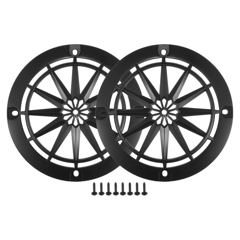 A ABSOPRO 4-Zoll-Autolautsprecher-Gitterabdeckung rund mit Schrauben schwarz - 2 Stück von A ABSOPRO