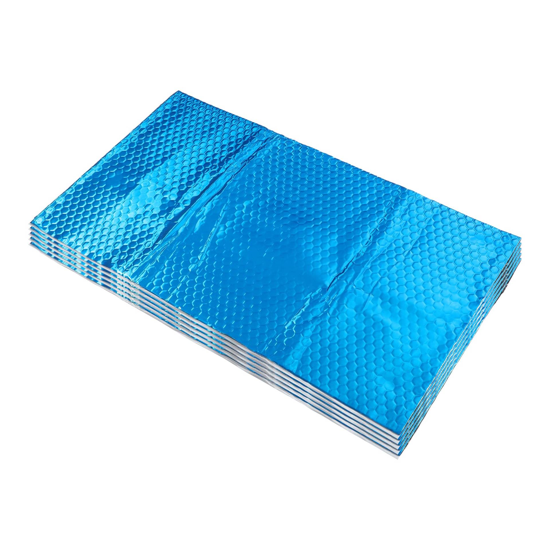 A ABSOPRO 5 Stück 90mil 2,3 mm 20 Quadratfuß Auto-Schalldämmmatte Butylgummi-Hitzeschildmaterial Dämpfung für Motorhaube Bootsmotorabdeckung 31,5"x18,11" Blau Hexagon von A ABSOPRO