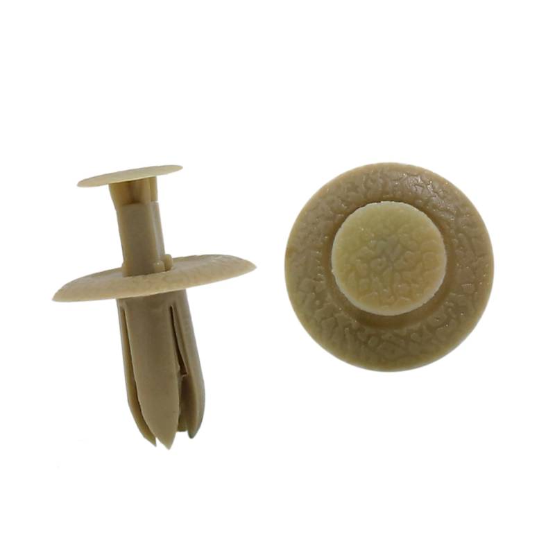 A ABSOPRO 6mm Loch Kunststoffniete Auto Türverkleidung Halter Clips Beige (Set von 50) von A ABSOPRO