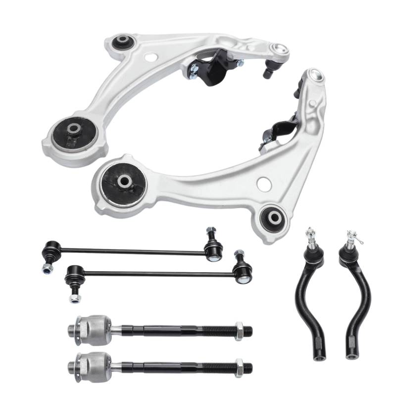 A ABSOPRO 8 Stück Vordere Aufhängung Kit Untere Querlenker Innen Außen Spurstangenkopf Vordere Stabilisator Verbindung für Nissan Altima 2007-2013 Nr. ES800357/ES800358/EV800356 von A ABSOPRO