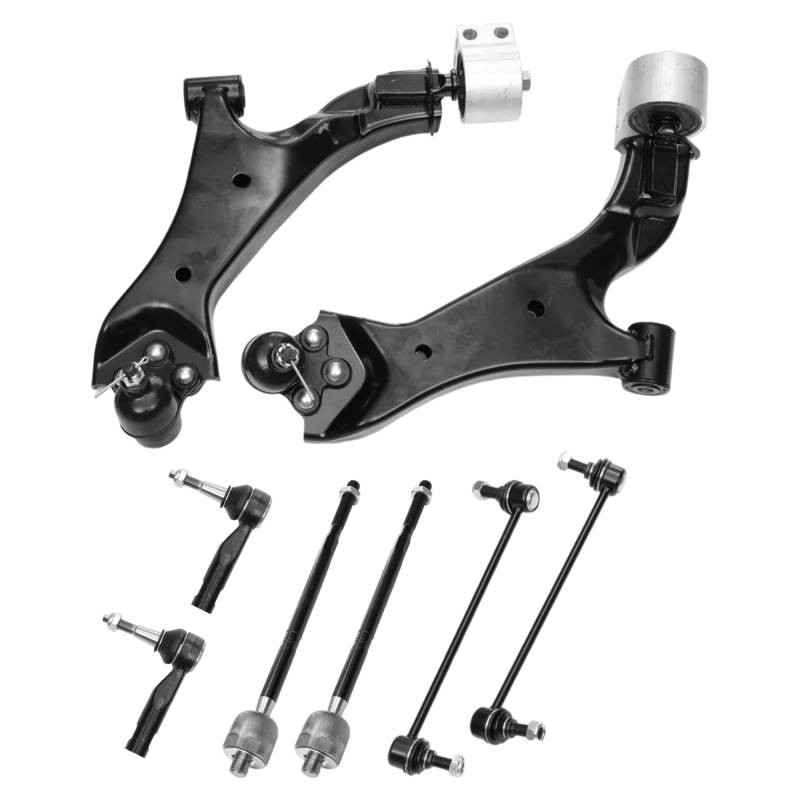 A ABSOPRO 8Stk Vordere Aufhängung Kit Untere Querlenker Inner Äußere Spurstangenkopf Vordere Stabilisator Verbindung für Chevrolet Equinox für GMC Terrain Nr. 524157/524158/ES800640/EV800648 von A ABSOPRO