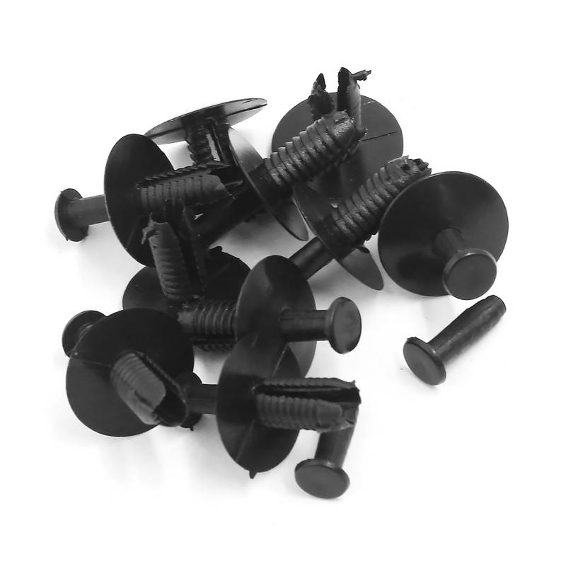 A ABSOPRO Halterung aus Kunststoff mit Loch, Druckniete, Befestigungsklammer, Stoßstift, 6 mm, für BMW, Kunststoff, schwarz (Set mit 10 Stück) von A ABSOPRO