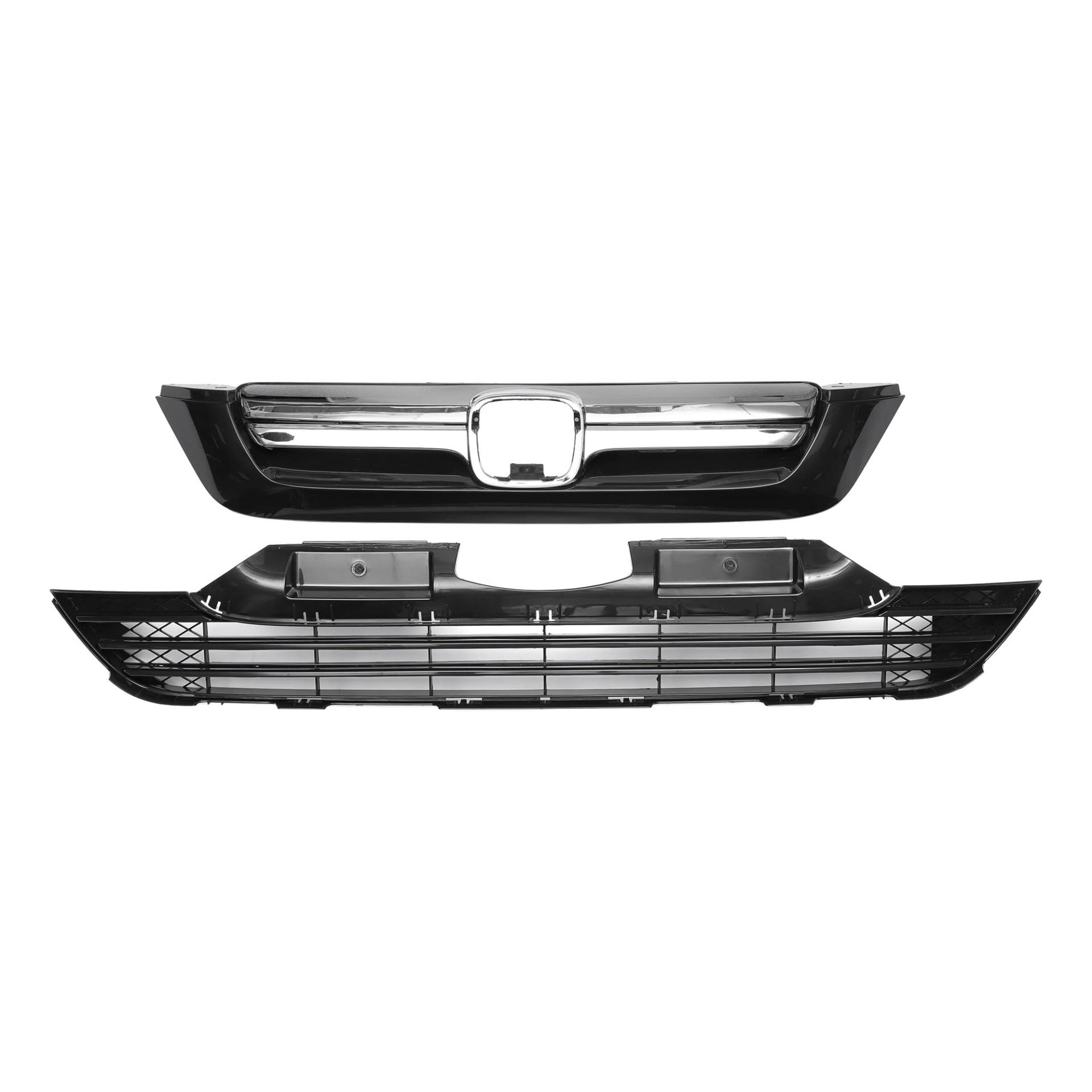 A ABSOPRO Kein. 71128SWA003ZA Chrom Silber Ton Schwarz Front Motorhaube Stoßstange Kühlergrill für Honda CR-V 2007-2009 Frontstoßstange Nierengrill 1 Satz von A ABSOPRO