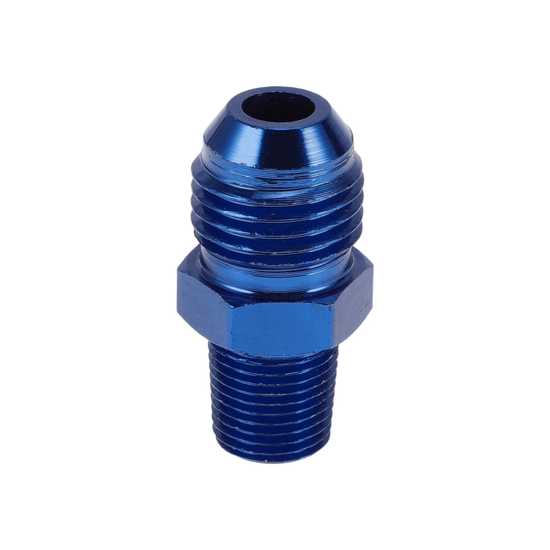 A ABSOPRO Männlicher Reduzierer-Schlauchanschluss Adapter TF-AN6-1/8 NPT Kraftstoffleitungskonnektor Aluminium Blau von A ABSOPRO