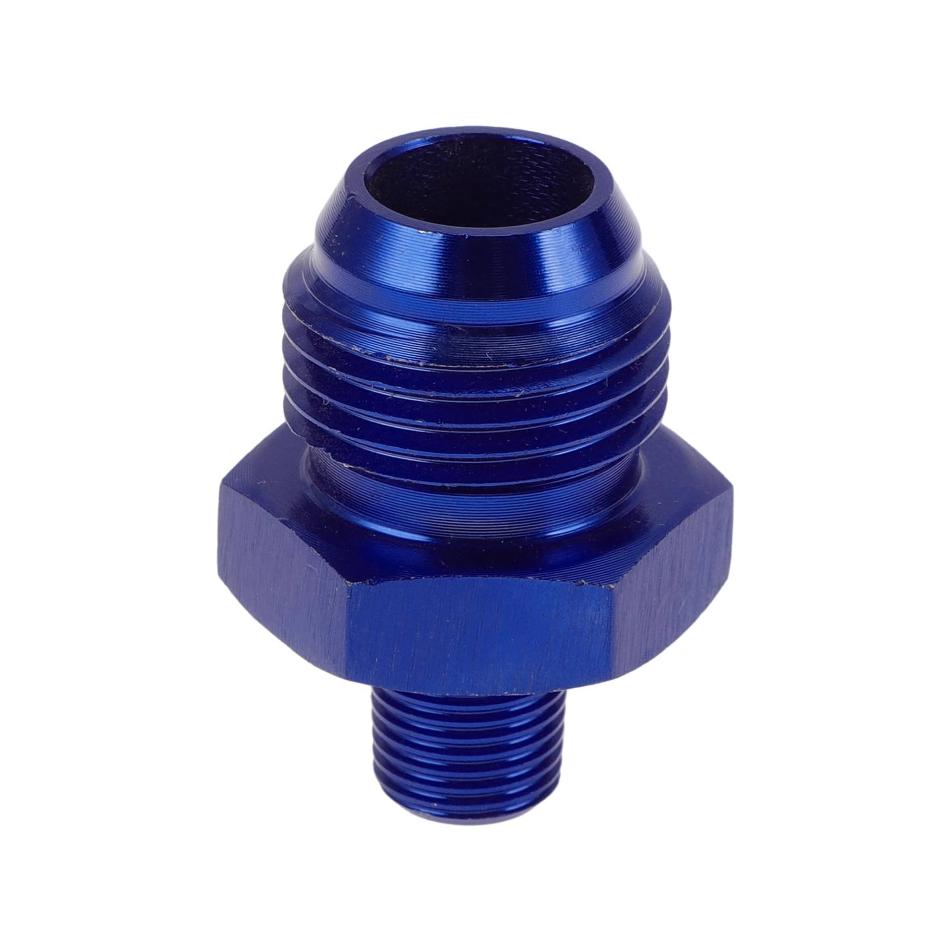 A ABSOPRO Männlicher Reduzierer-Schlauchanschluss Adapter TF-AN8-1/8 NPT Kraftstoffleitungskonnektor Aluminium Blau von A ABSOPRO