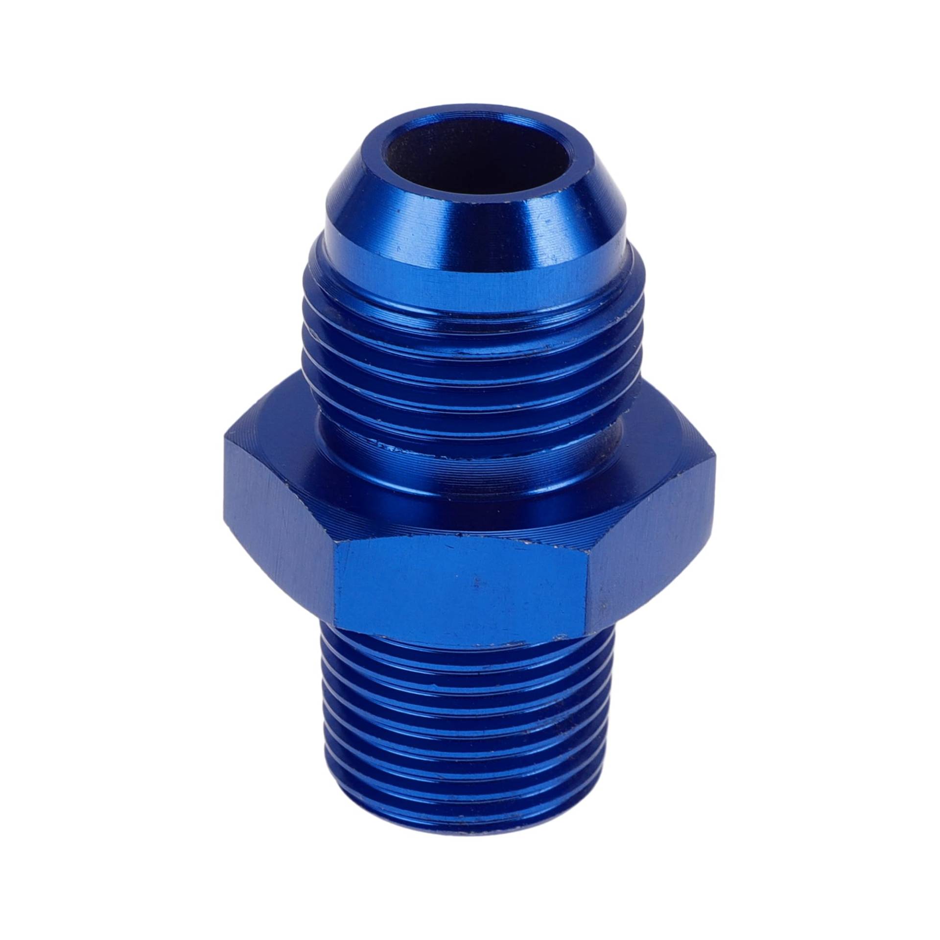 A ABSOPRO Männlicher Reduzierer Schlauchanschluss Adapter TF-AN8-3/8 NPT Kraftstoffleitung Verbinder Aluminium Blau von A ABSOPRO